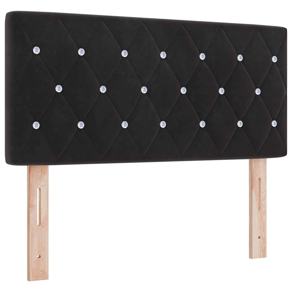 Led Sengegavl Med Led -strimmellys Argyle Sort 100 Cm Fløjl - Billede 2
