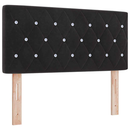 Led Sengegavl Med Led -strimmellys Argyle Sort 100 Cm Fløjl - Billede 2