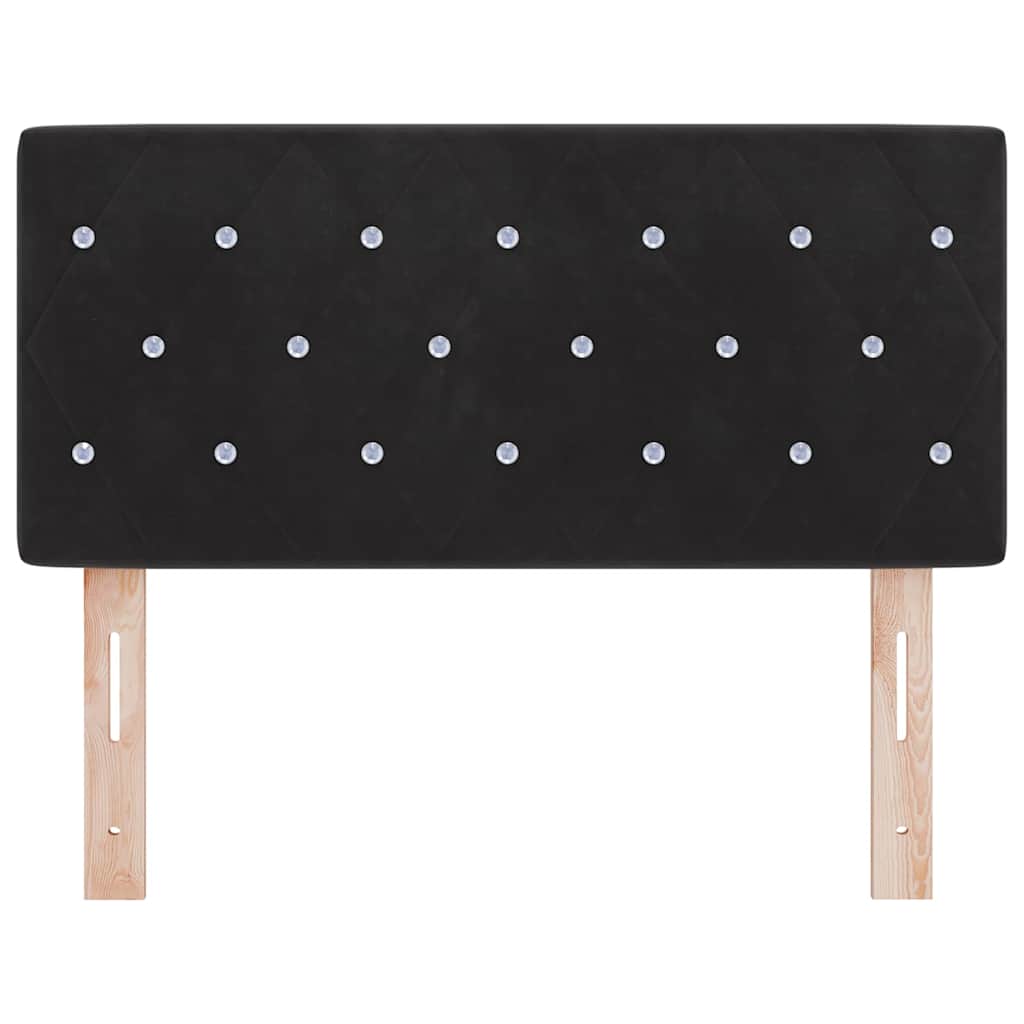 Led Sengegavl Med Led -strimmellys Argyle Sort 100 Cm Fløjl - Billede 5