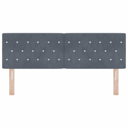 Led Sengegavl Med Led -strimmellys Argyle Mørkegrå 144 Cm Fløjl - Billede 5