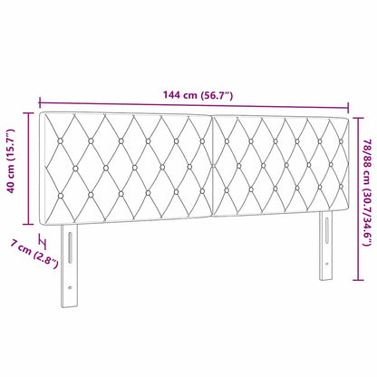 Led Sengegavl Med Led -strimmellys Argyle Mørkegrå 144 Cm Fløjl - Billede 9