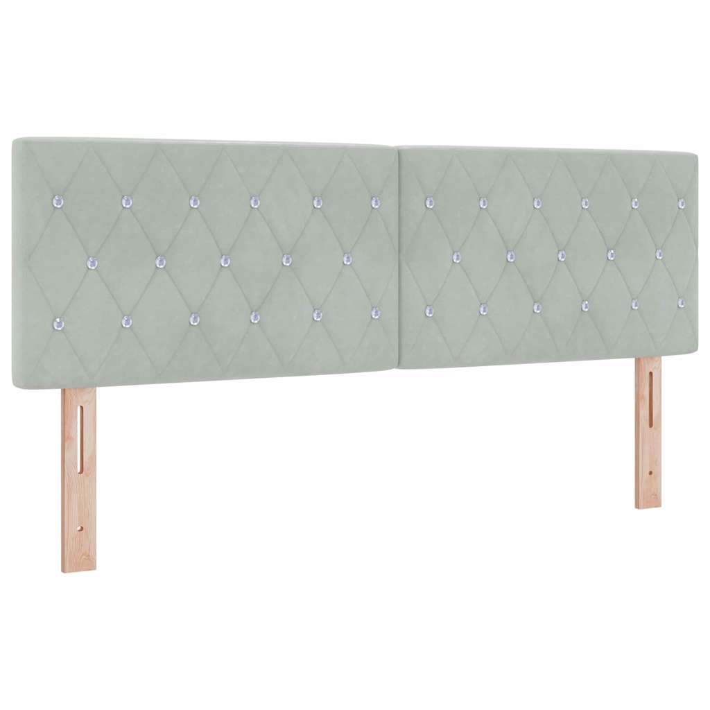 Led Sengegavl Med Led -strimmellys Argyle Lysegrå 80 Cm Fløjl - Billede 2