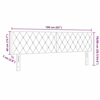 Led Sengegavl Med Led -strimmellys Argyle Lysegrå 80 Cm Fløjl - Billede 9