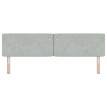 Led Sengegavl Med Led -strimmellys Argyle Lysegrå 90 Cm Fløjl - Billede 6
