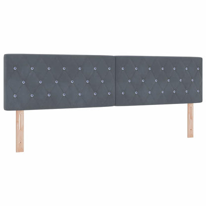 Led Sengegavl Med Led -strimmellys Argyle Mørkegrå 90 Cm Fløjl - Billede 2