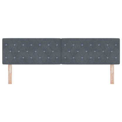 Led Sengegavl Med Led -strimmellys Argyle Mørkegrå 90 Cm Fløjl - Billede 6