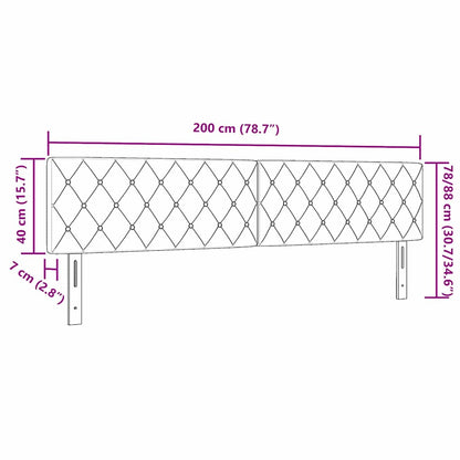 Led Sengegavl Med Led -strimmellys Argyle Lysegrå 100 Cm Fløjl - Billede 9