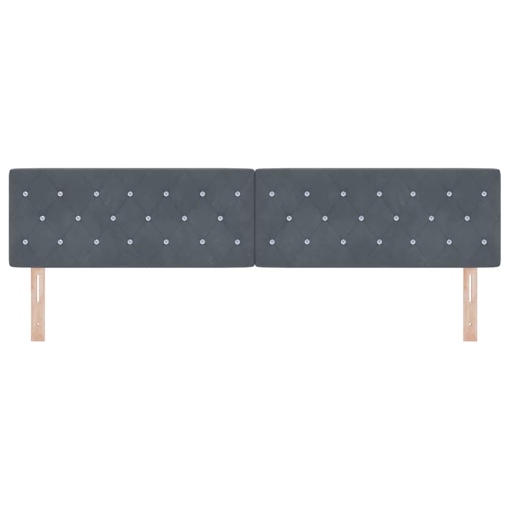 Led Sengegavl Med Led -strimmellys Argyle Mørkegrå 100 Cm Fløjl - Billede 5