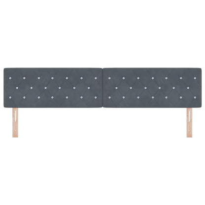 Led Sengegavl Med Led -strimmellys Argyle Mørkegrå 100 Cm Fløjl - Billede 5