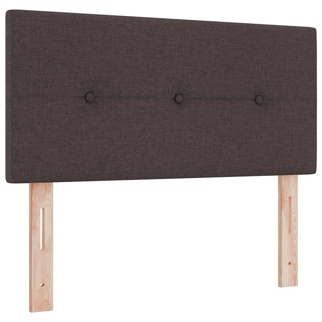 Led Sengegavl Med Led -strimmellys Mørkebrun 80 Cm Stof - Billede 2