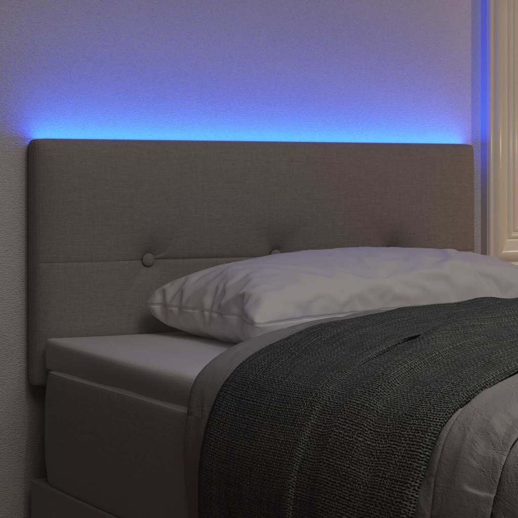 Led Sengegavl Med Led -strimmellys Gråbrun 80 Cm Stof - Billede 4