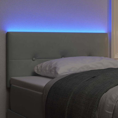 Hovedgærde Med Led -strimmellys Lysegrå 80 Cm Fløjl - Billede 5