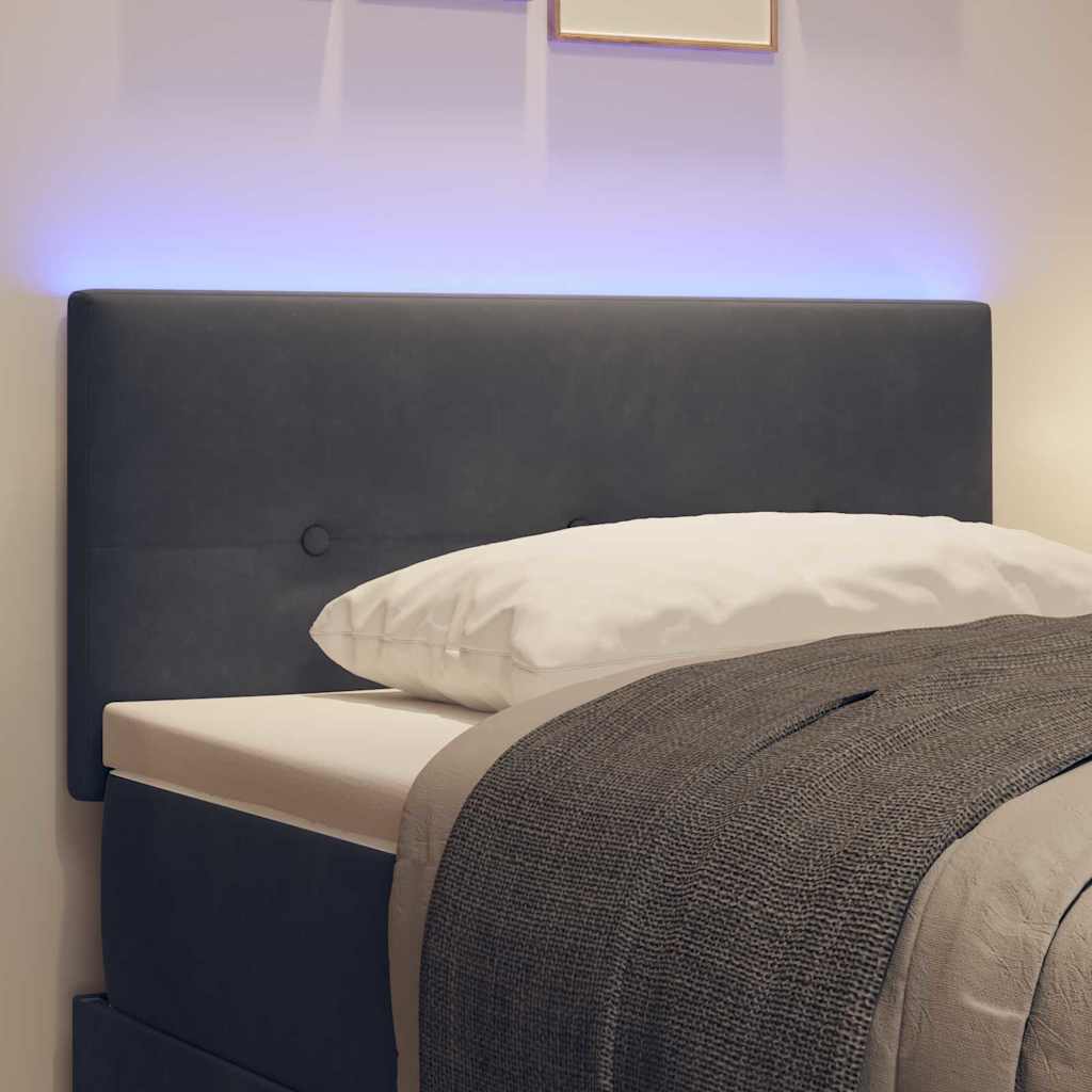 Hovedgærde Med Led -strimmellys Med Hovedgærde Grå 80 Cm Fløjl - Billede 5