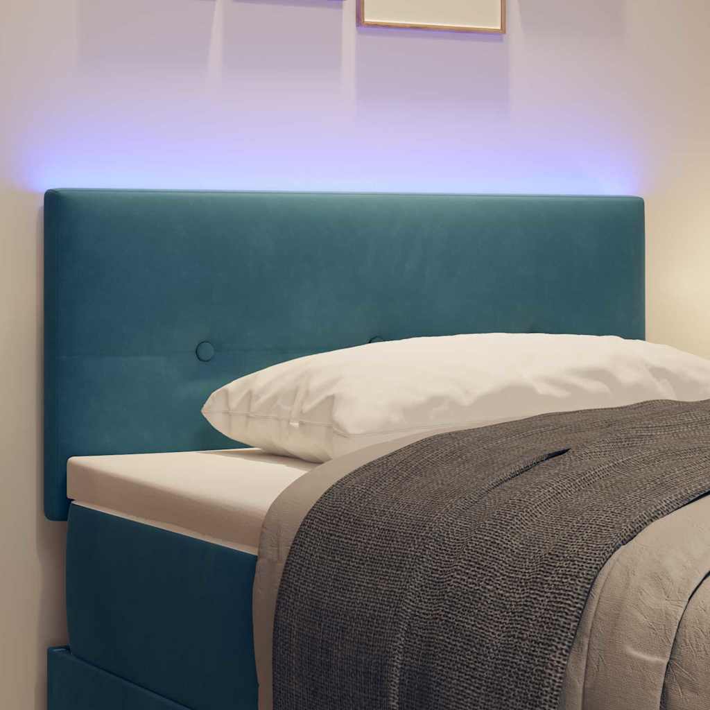 Hovedgærde Med Led -strimmellys Med Hovedgærde Blå 80 Cm Fløjl - Billede 4