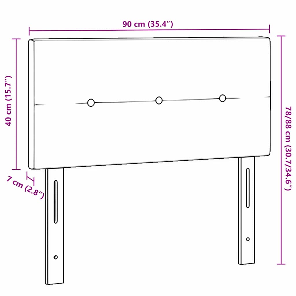 Led Sengegavl Med Led -strimmellys Manuel Sort 90 Cm Stof - Billede 9