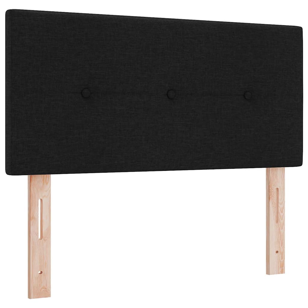 Led Sengegavl Med Led -strimmellys Manuel Sort 100 Cm Stof - Billede 2