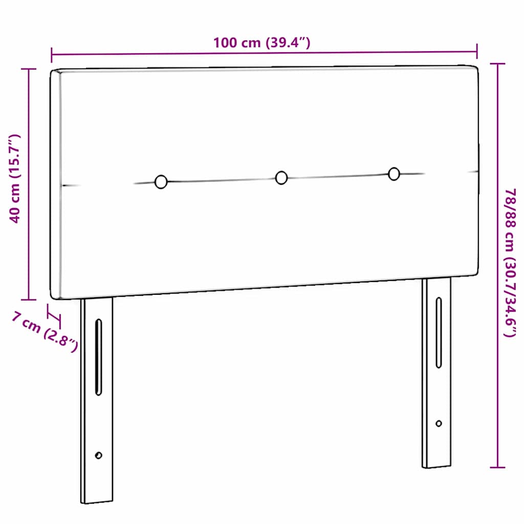Led Sengegavl Med Led -strimmellys Manuel Sort 100 Cm Stof - Billede 9