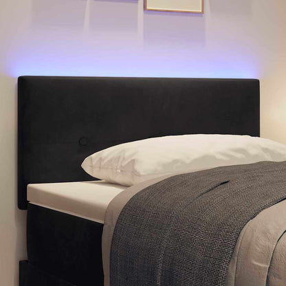 Hovedgærde Med Led -strimmellys Indstillelig Sort 100 Cm Fløjl - Billede 5