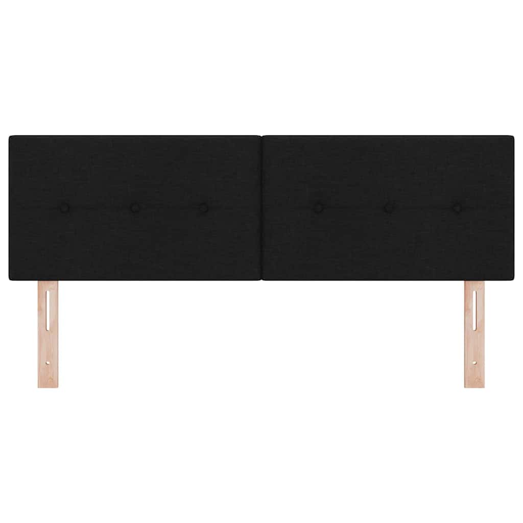 Led Sengegavl Med Led -strimmellys Sort 144 Cm Stof - Billede 6