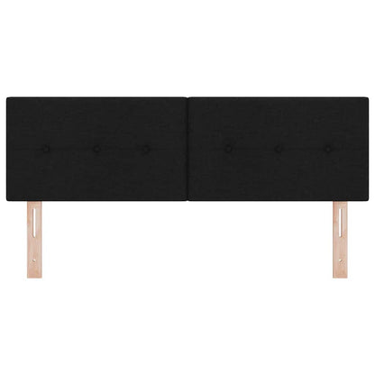 Led Sengegavl Med Led -strimmellys Sort 144 Cm Stof - Billede 6