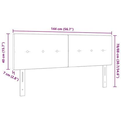 Led Sengegavl Med Led -strimmellys Sort 144 Cm Stof - Billede 11