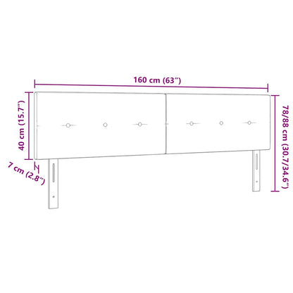 Hovedgærde Med Led -strimmellys Lysegrå 80 Cm Fløjl - Billede 11
