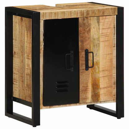 Badeværelsesmøbel Sæt 2 Pcs Brun 55 X 35 X 60 Cm Rå Mango Træ - Billede 5