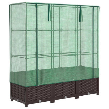 Højbed Med Drivhusovertræk Rattan-Look