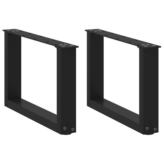 Sofabordben U-Formet 2 Stk. Stål Sort