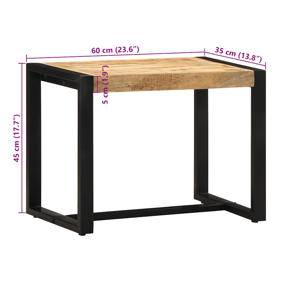 Bænk 60X35X45 Cm Massivt Ru