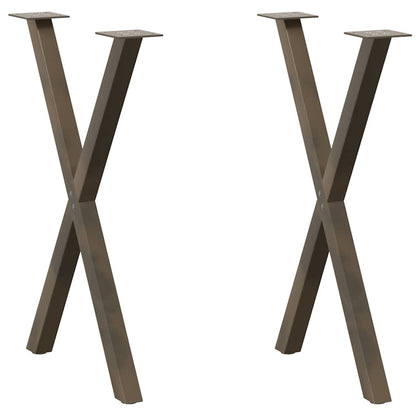 Spisebordsben X-formet 2 Stk. Naturstål 57 X (72-73) Cm Stål - Hovedbillede