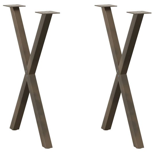 Spisebordsben X-formet 2 Stk. Naturstål 57 X (72-73) Cm Stål - Hovedbillede