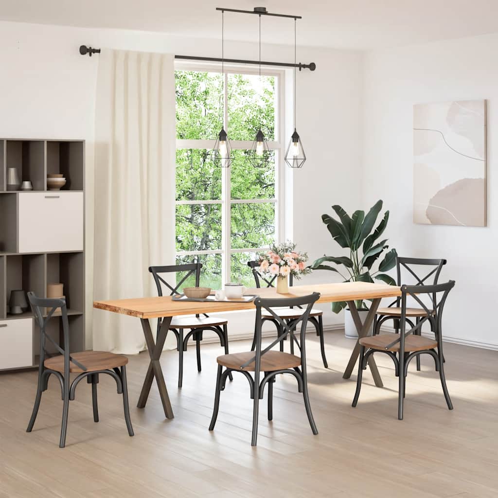 Spisebordsben X-formet 2 Stk. Naturstål 57 X (72-73) Cm Stål - Billede 2