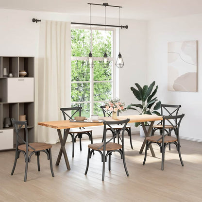 Spisebordsben X-formet 2 Stk. Naturstål 57 X (72-73) Cm Stål - Billede 2