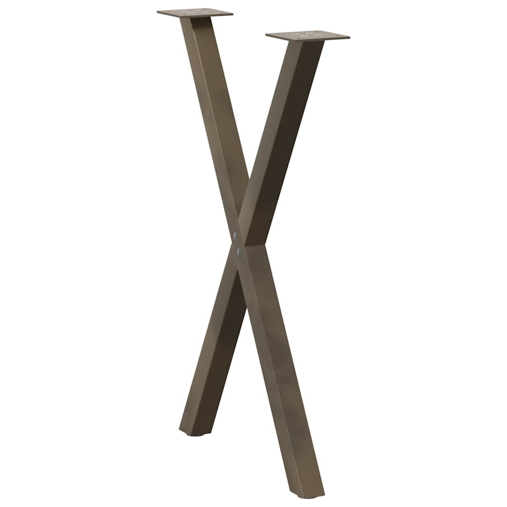 Spisebordsben X-formet 2 Stk. Naturstål 57 X (72-73) Cm Stål - Billede 4