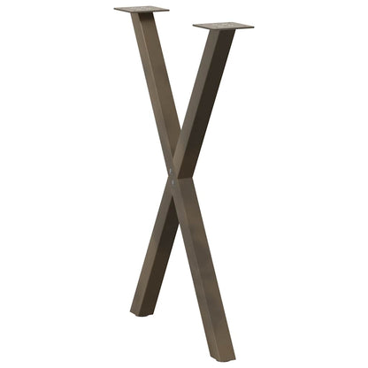 Spisebordsben X-formet 2 Stk. Naturstål 57 X (72-73) Cm Stål - Billede 4