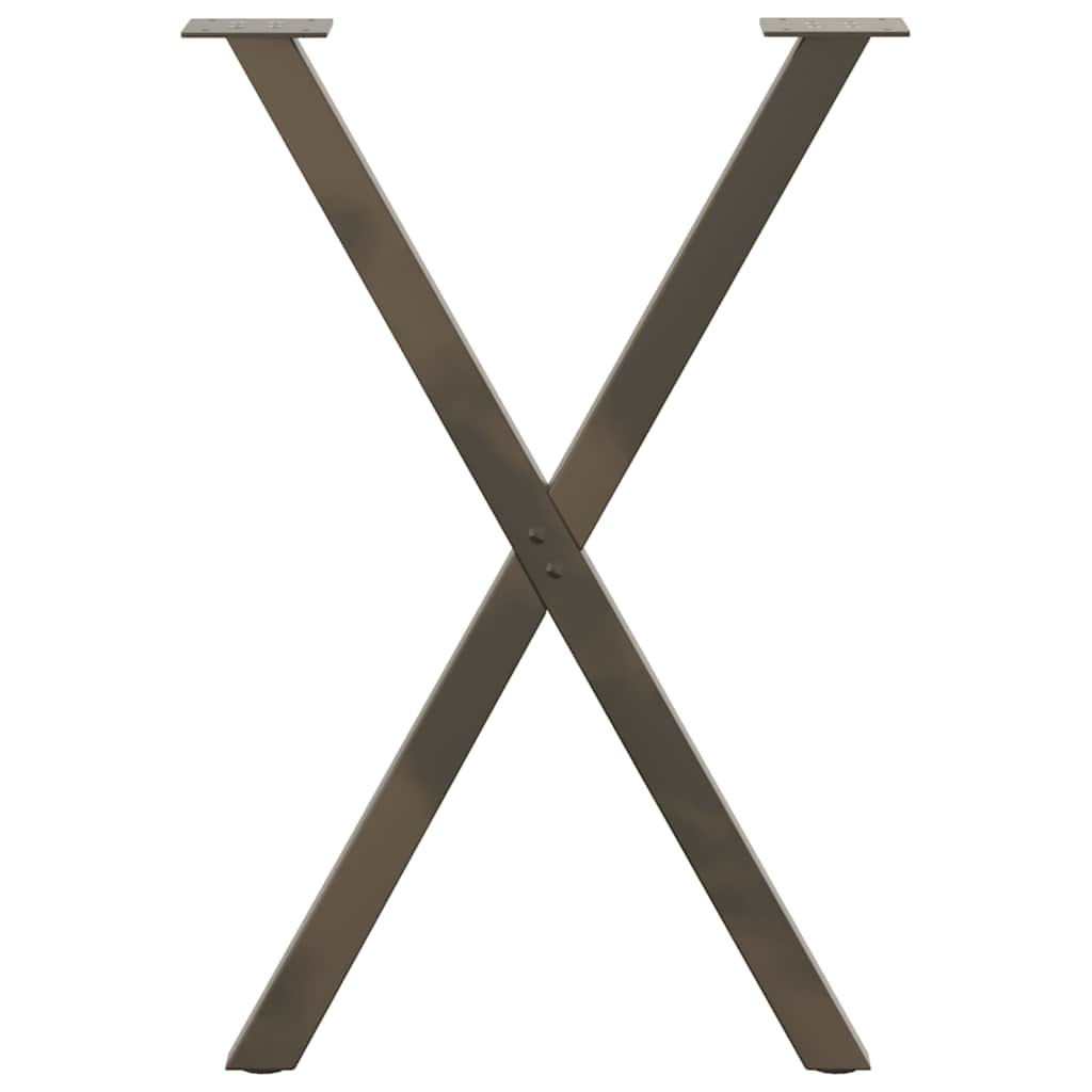 Spisebordsben X-formet 2 Stk. Naturstål 57 X (72-73) Cm Stål - Billede 5
