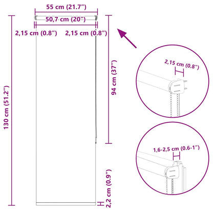 Rullegardin Mørklægning 55x130 Cm Stofbredde 50,7 Cm Polyester - Billede 18