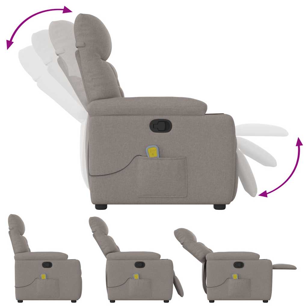 Massagestol Stof Gråbrun