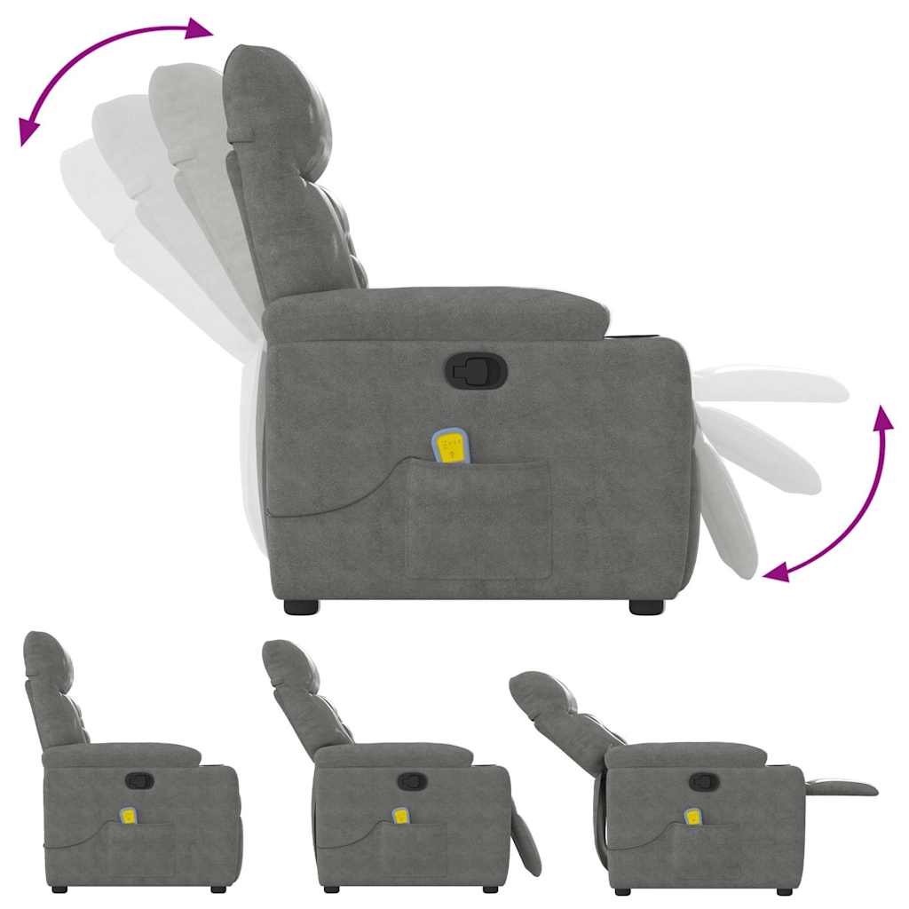 Massagestol Mikrofiberstof Mørkegrå