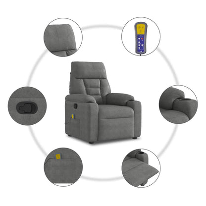 Massagestol Mikrofiberstof Mørkegrå