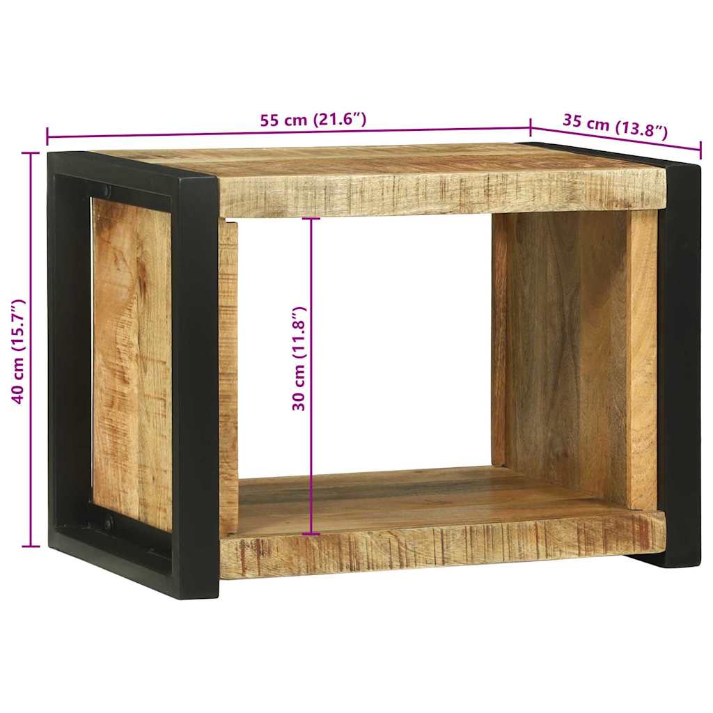 Væg Cube Med Opbevaring 55 X 35 X 40 Cm Massivt Mangotræ - Billede 12