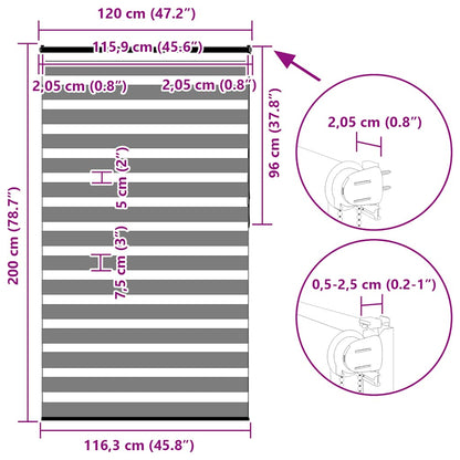 Zebragardin Mørkegrå 120x200 Cm Stofbredde 115,9 Cm Polyester - Billede 16