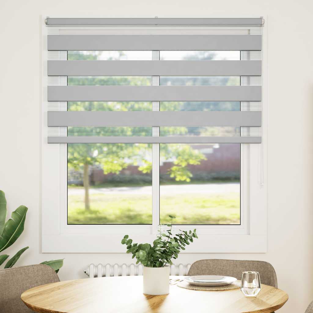Zebragardin Lysegrå 125x150 Cm Stofbredde 120,9 Cm Polyester - Billede 2