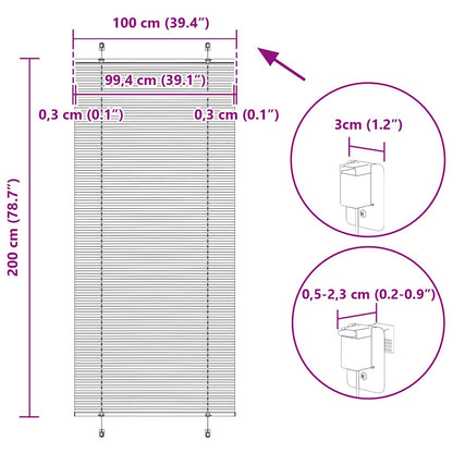 Plisségardin Lysegrå 100x200 Cm Stofbredde 99,4 Cm Polyester - Billede 14
