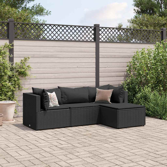 Loungesæt Til Haven 4 Dele Med Hynder Polyrattan