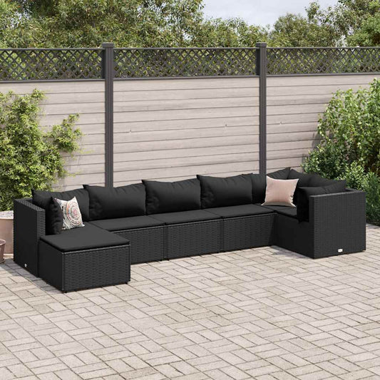 Loungesæt Til Haven 7 Dele Med Hynder Polyrattan