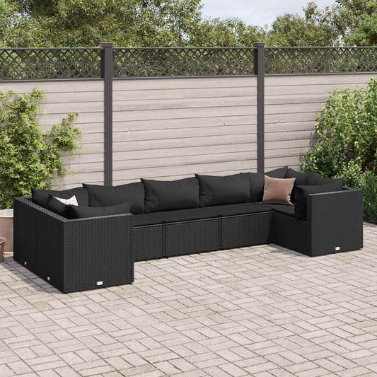 Loungesæt Til Haven 7 Dele Med Hynder Polyrattan
