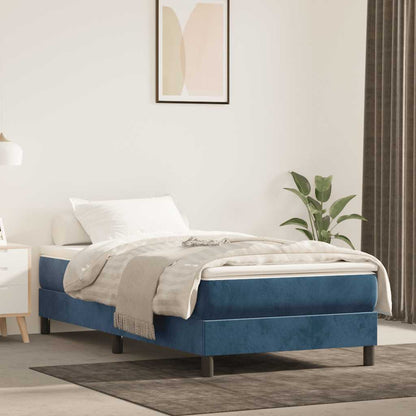 Springmadras Med Pocketfjedre 80X200X20 Cm Fløjl Mørkeblå