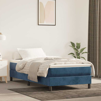 Springmadras Med Pocketfjedre 80X200X20 Cm Fløjl Mørkeblå